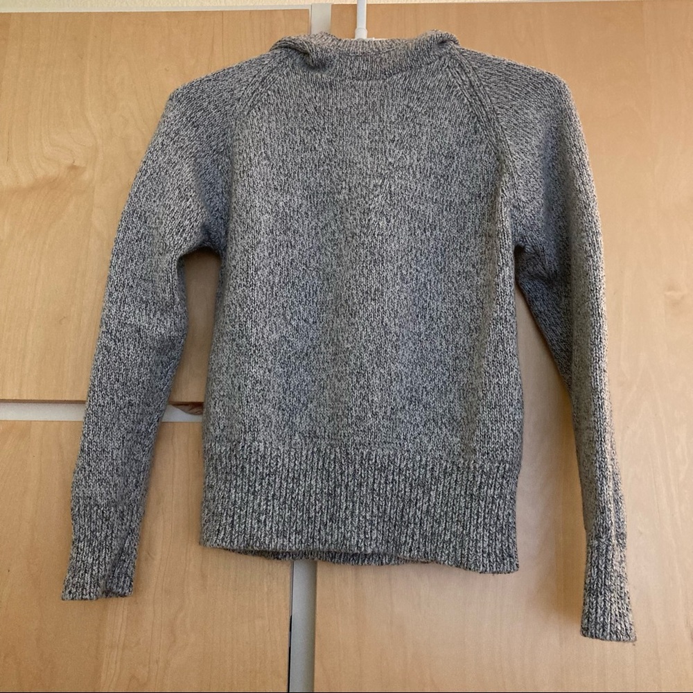 JOSEPH Mouline hooded mélange wool sweater XS